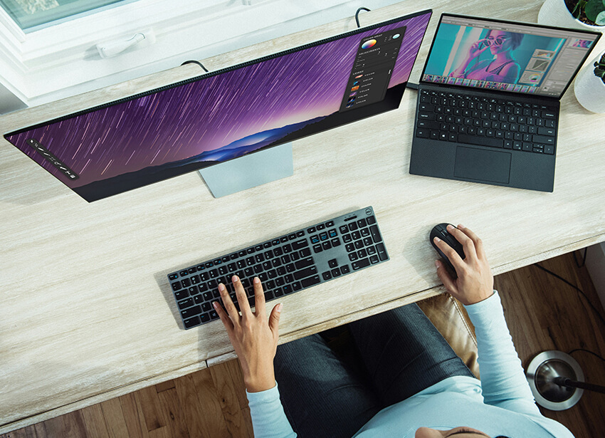 ICT hardware setup including workstation and enterprise networking tools